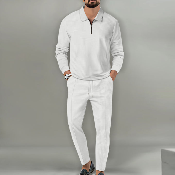 Men's Sports Zip-Up Sweater and Elegant Slim-Fit Pants Lune London