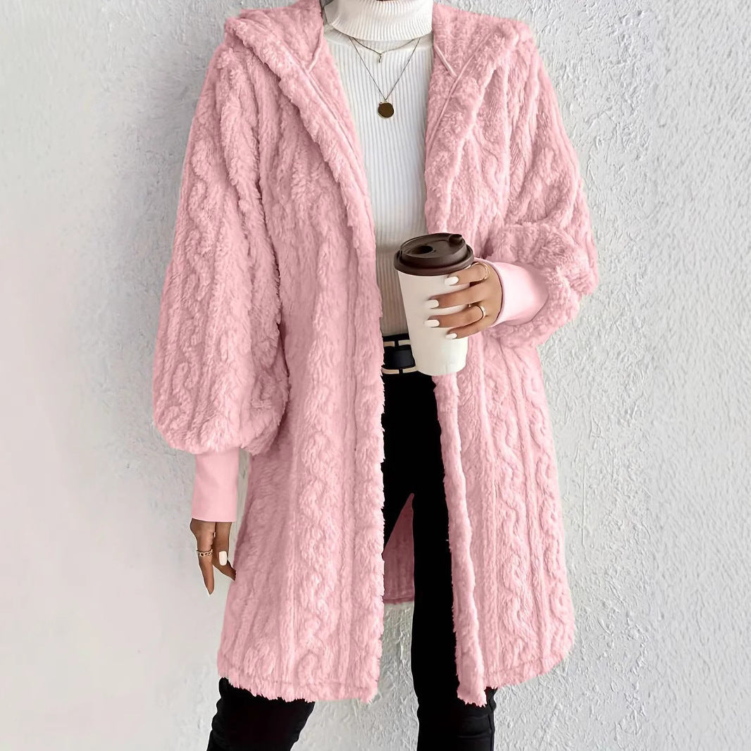 Luxurious fleece hooded jacket for women Lune London