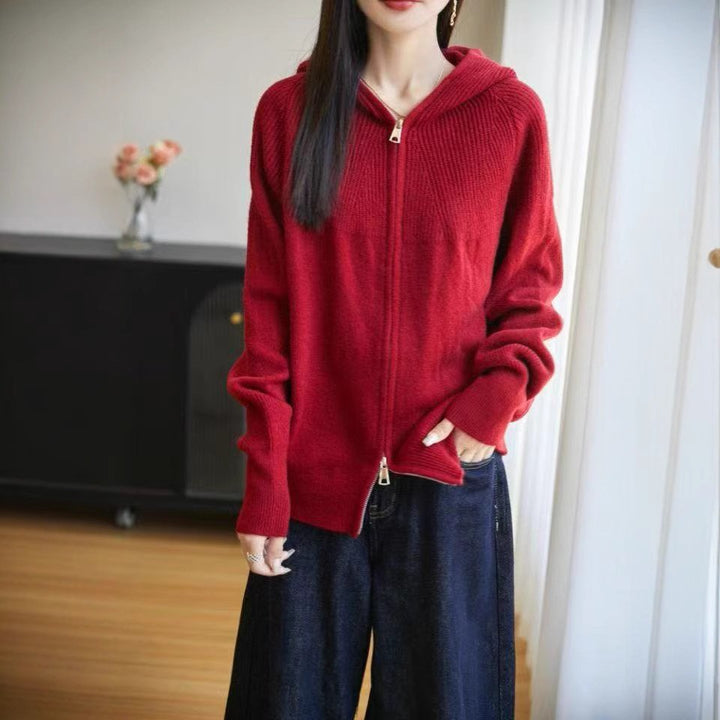 Cardigan à capuche pour femmes avec fermeture éclair Chic & Stil