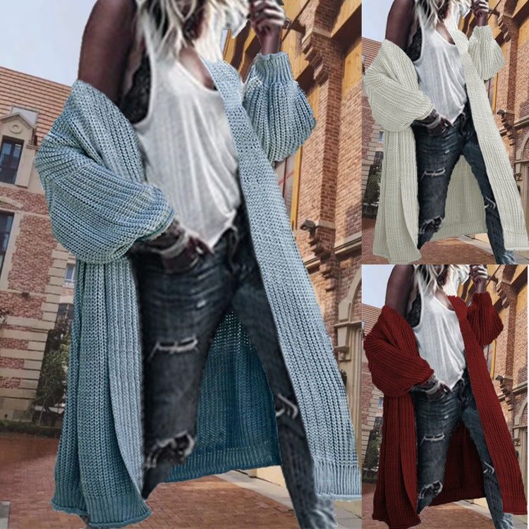 Oversized knit cardigan for women with voluminous sleeves and an open front Lune London