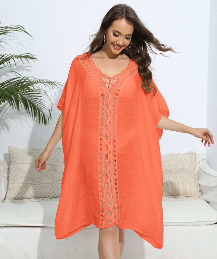 Women Boho lace swimsuit neckline tunic Lune London