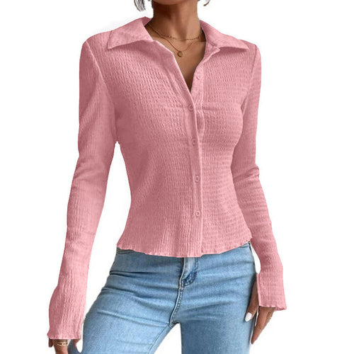 Long sleeve blouse for women with textured design Lune London
