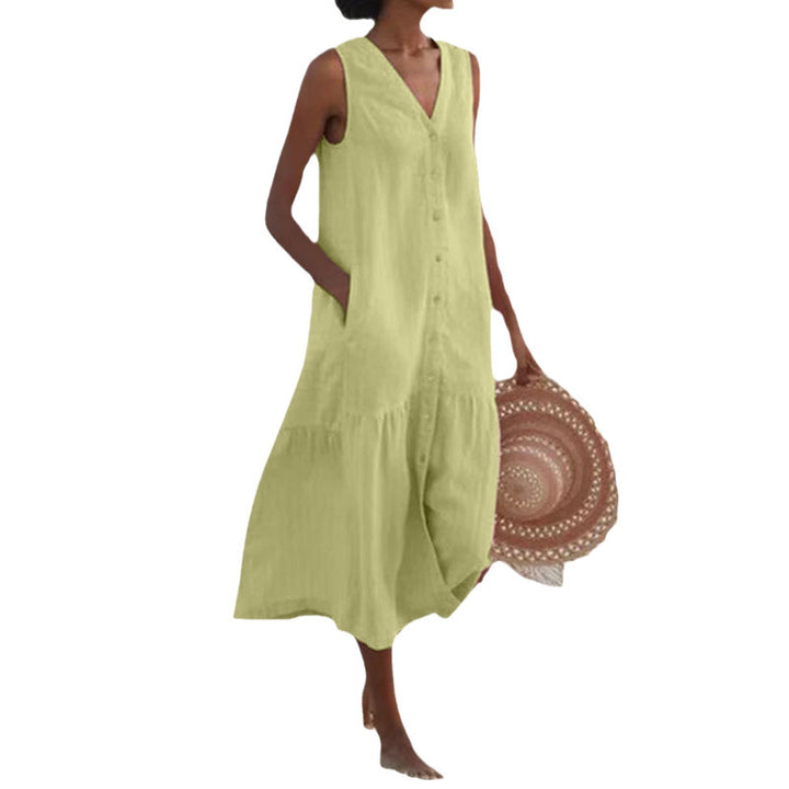 Ladies chic summer linen dress