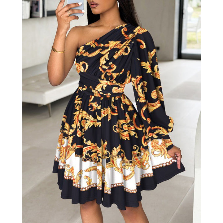 Elegant floral dresses with a single shoulder Lune London