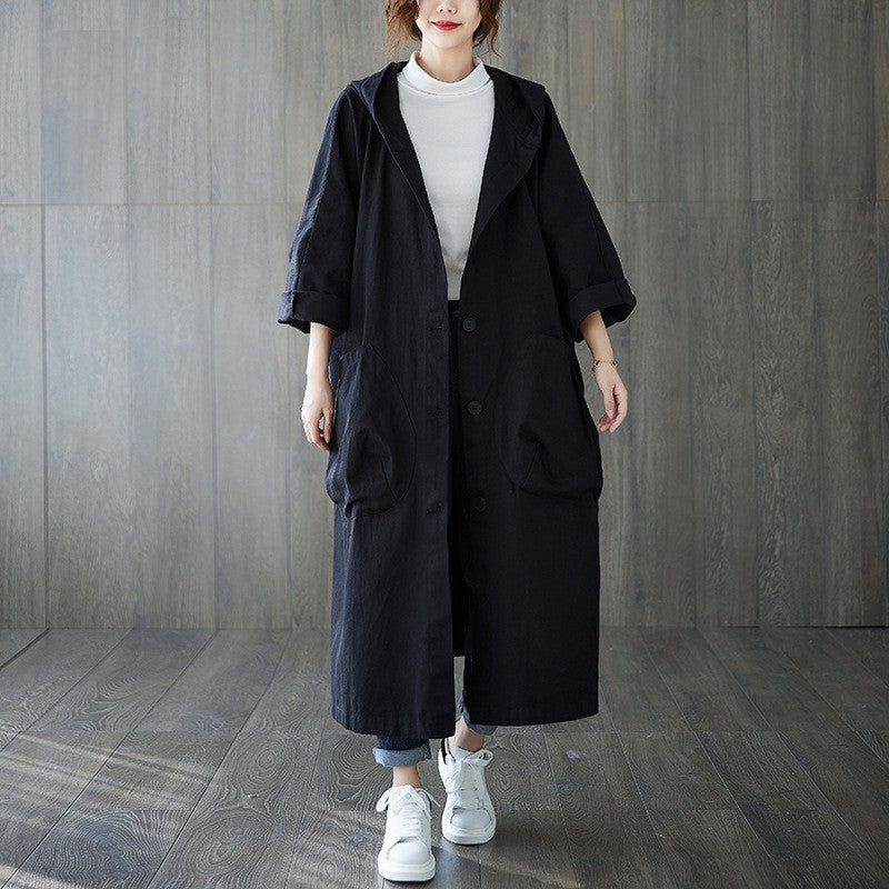 Oversized hooded coat for women with practical pockets Lune London