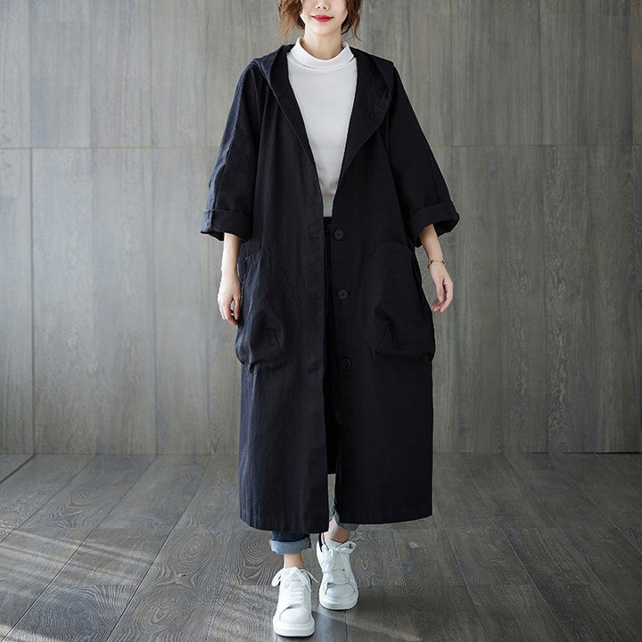 Oversized hooded coat for women with practical pockets Lune London