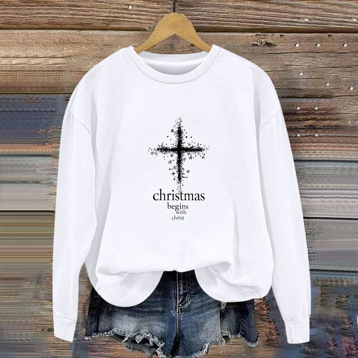 Sweat-shirt pour femmes avec motif chrétien et doublure intérieure douce Chic & Stil