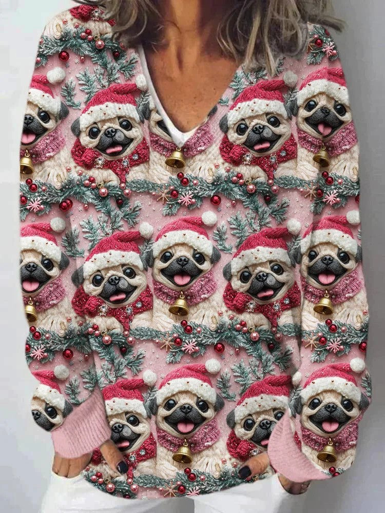 Pull en tricot pour femmes avec motif paysage élaboré Chic & Stil