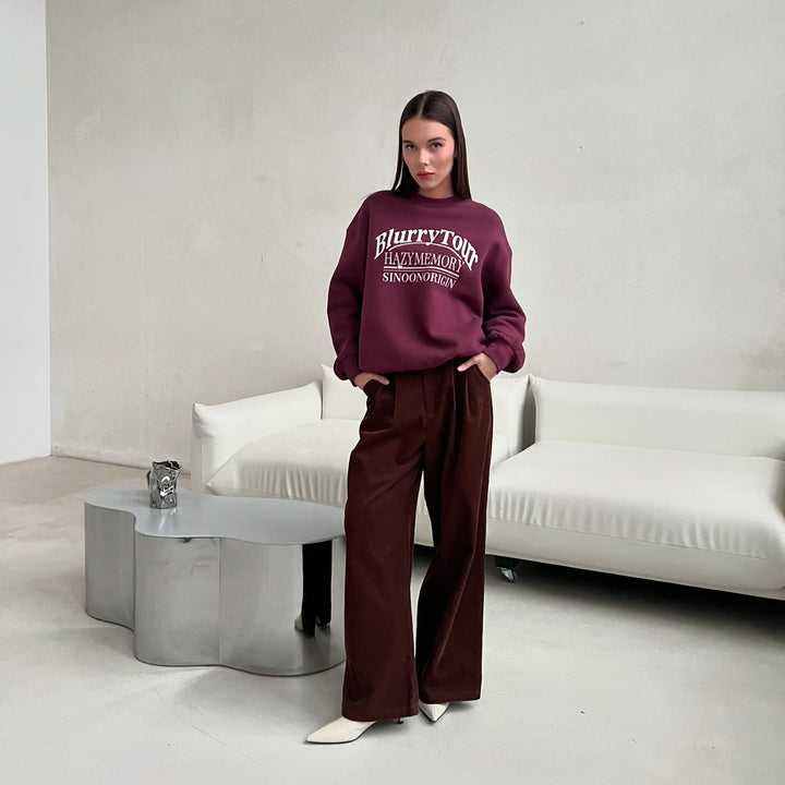 Ladies' sweatshirt with elegant logo and casual cut Lune London