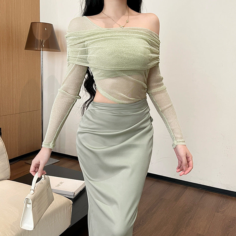 Lune London women off-shoulder maxi dress with ruffles