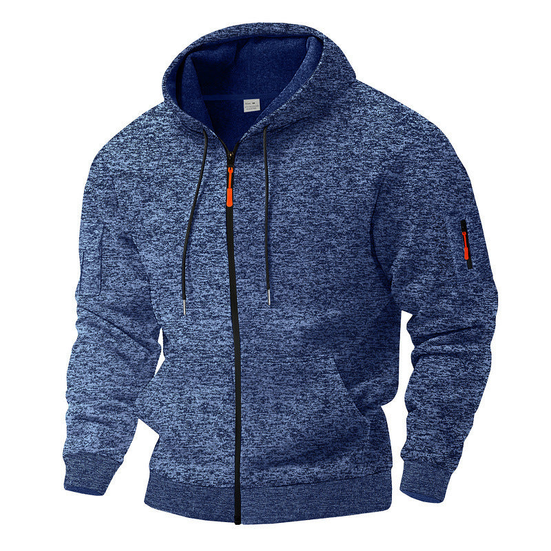 Men's sporty fleece hoodie with functional zip pockets Lune London
