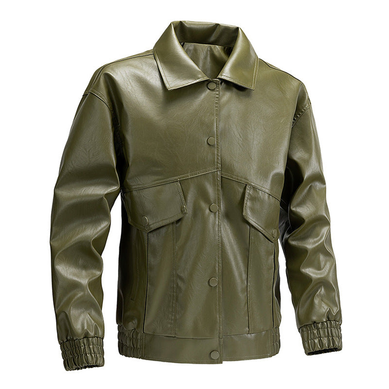 Trendy leather jacket for men with practical pockets and elastic cuffs Lune London