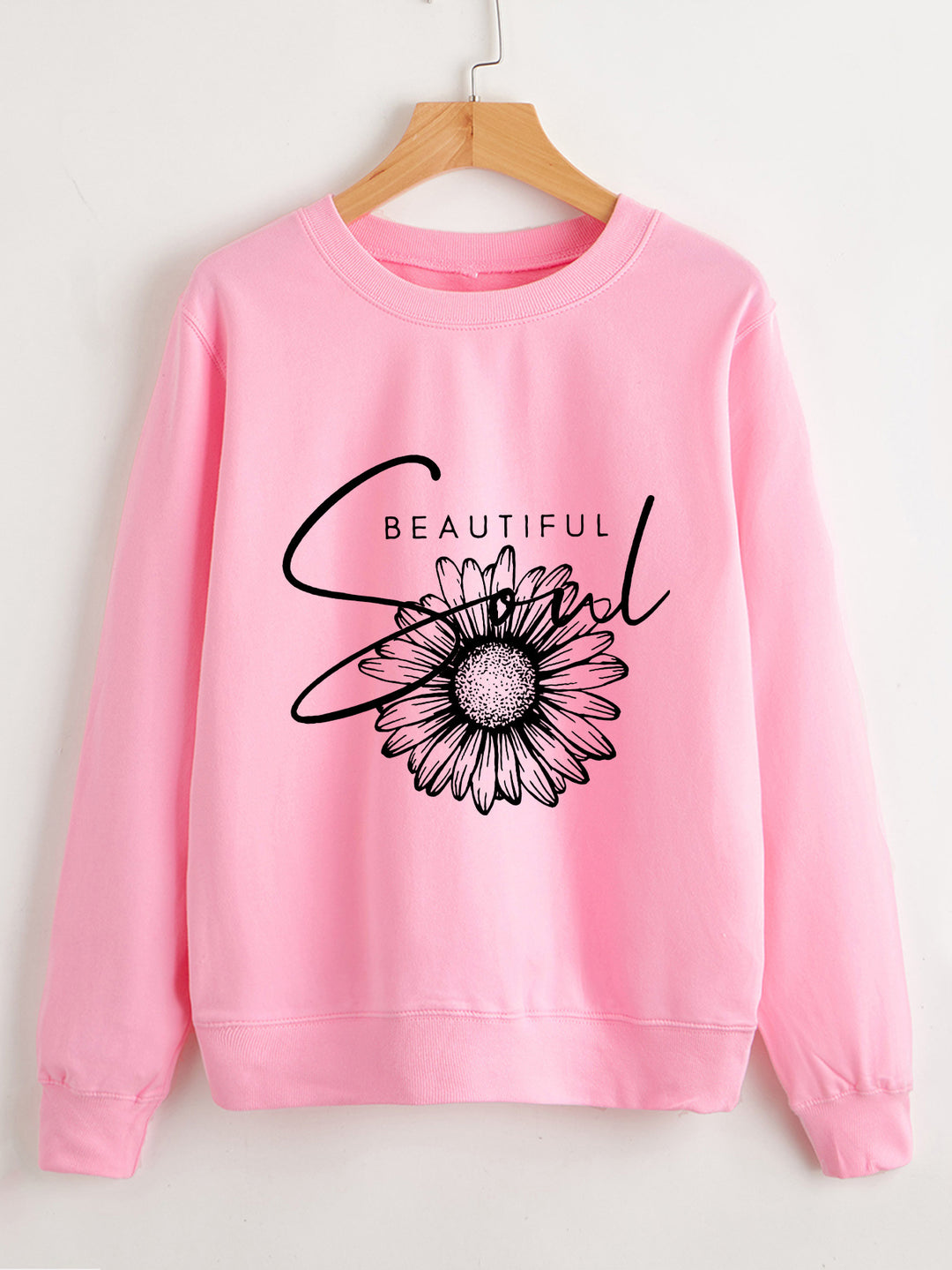 Sweatshirt femme avec motif floral et lettrage inspirant Chic & Stil