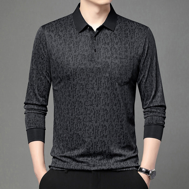 Polo shirt for men with graphic pattern and breathable functional material Lune London