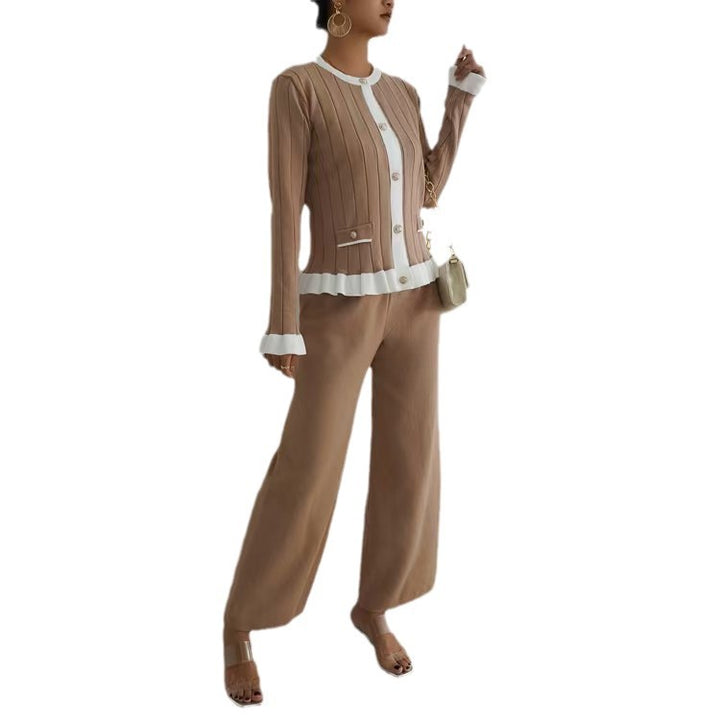 Elegant knitted loungewear set for women with decorative details Lune London