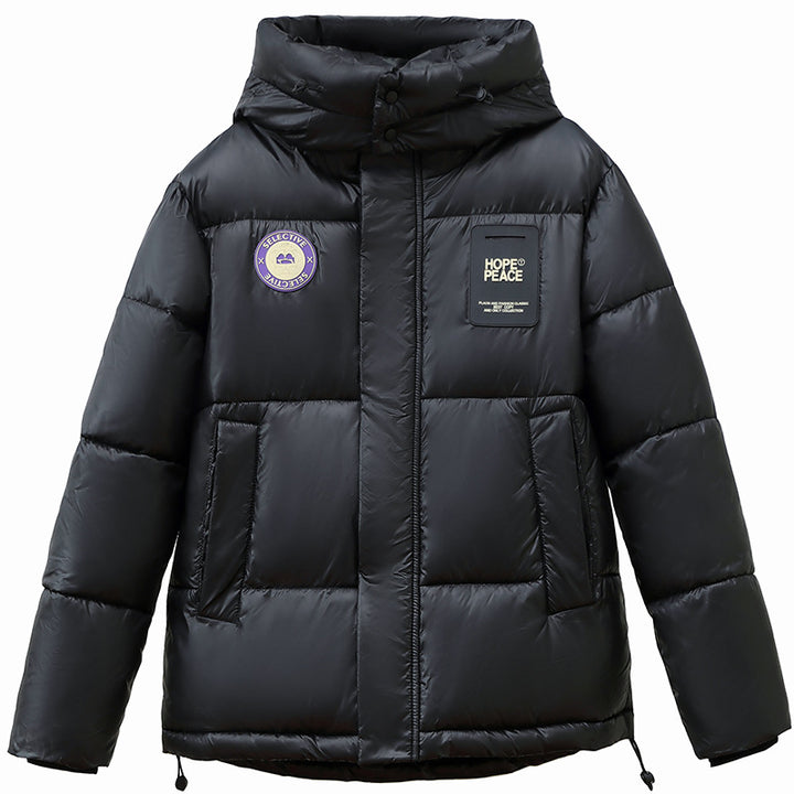 Women's down jacket with hood and practical zipper Lune London