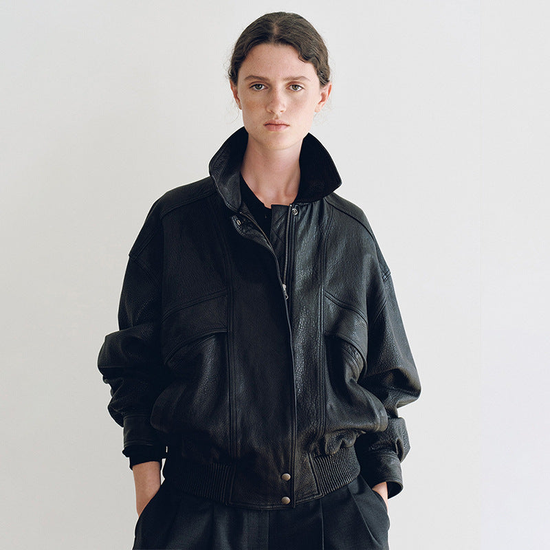 Veste en cuir décontractée à la mode pour femmes avec poches distinctives Chic & Stil