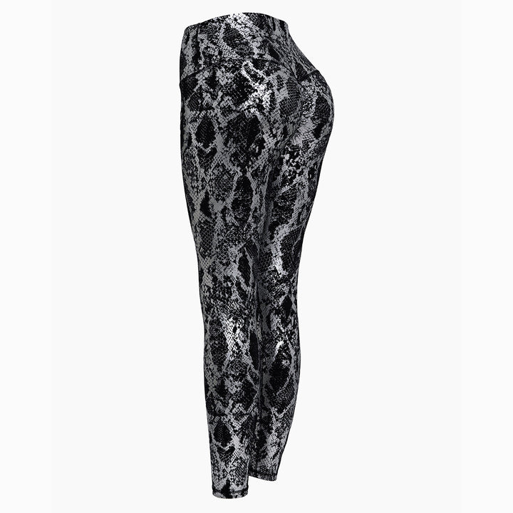 High-waisted snake print sport leggings for women Lune London