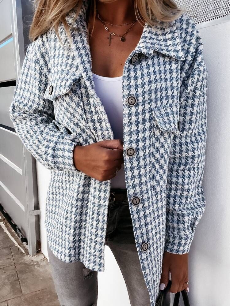 Oversized casual shirt jacket for women with button placket and chest pockets Lune London