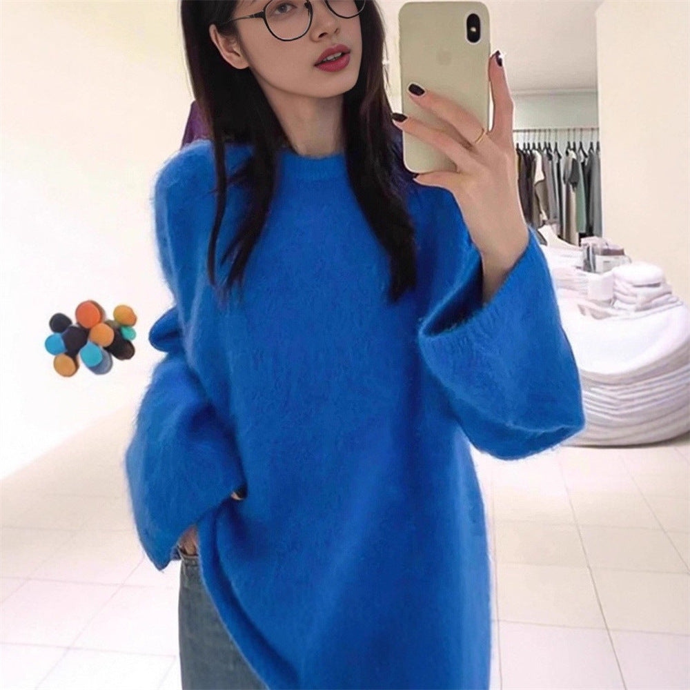 Pull moelleux pour femmes à coupe surdimensionnée en laine mohair Chic & Stil