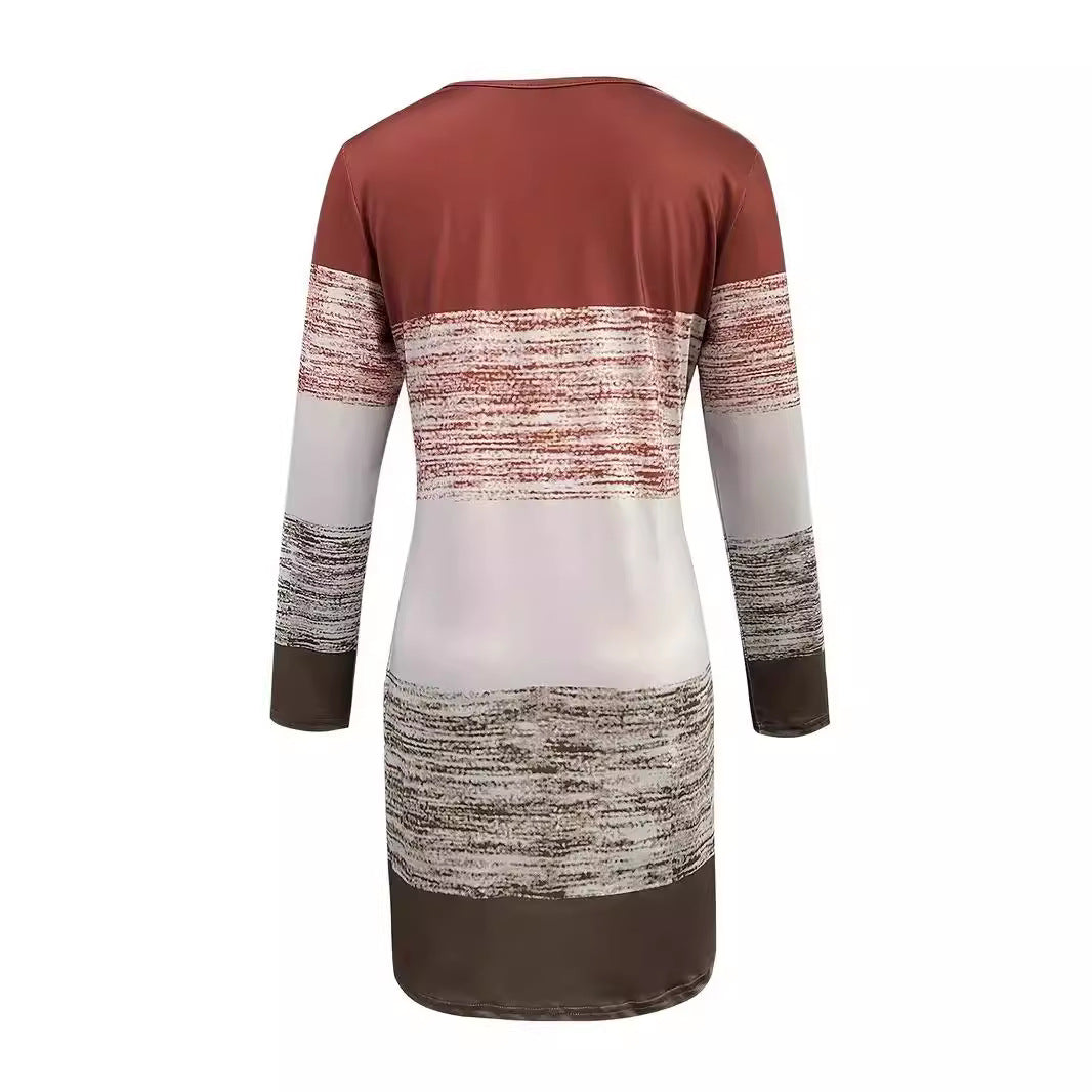Casual women's leisure dress with graphic striped pattern and relaxed fit Lune London
