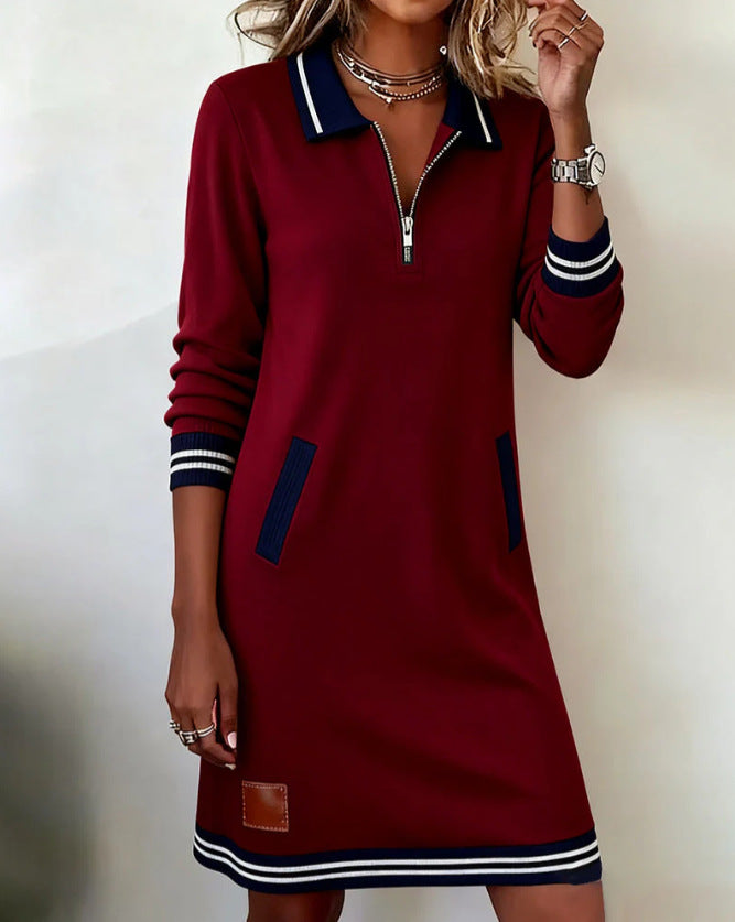 Robe de loisirs pour femmes avec col sportif et fermeture éclair Chic & Stil