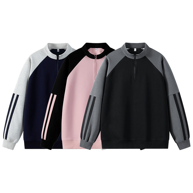 Lune London women's sweatshirt with high collar and half-zip closure