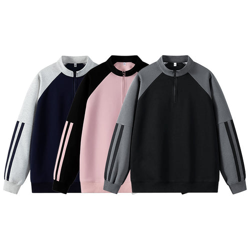 Lune London women's sweatshirt with high collar and half-zip closure