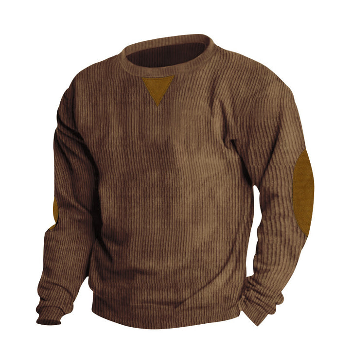 Comfortable knitted sweater for men with stylish patches on the elbows Lune London