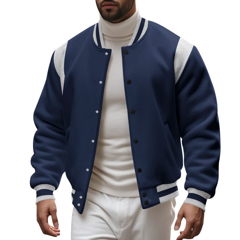 Men's Sporty College Jacket with Modern Design and Contrast Sleeves Lune London