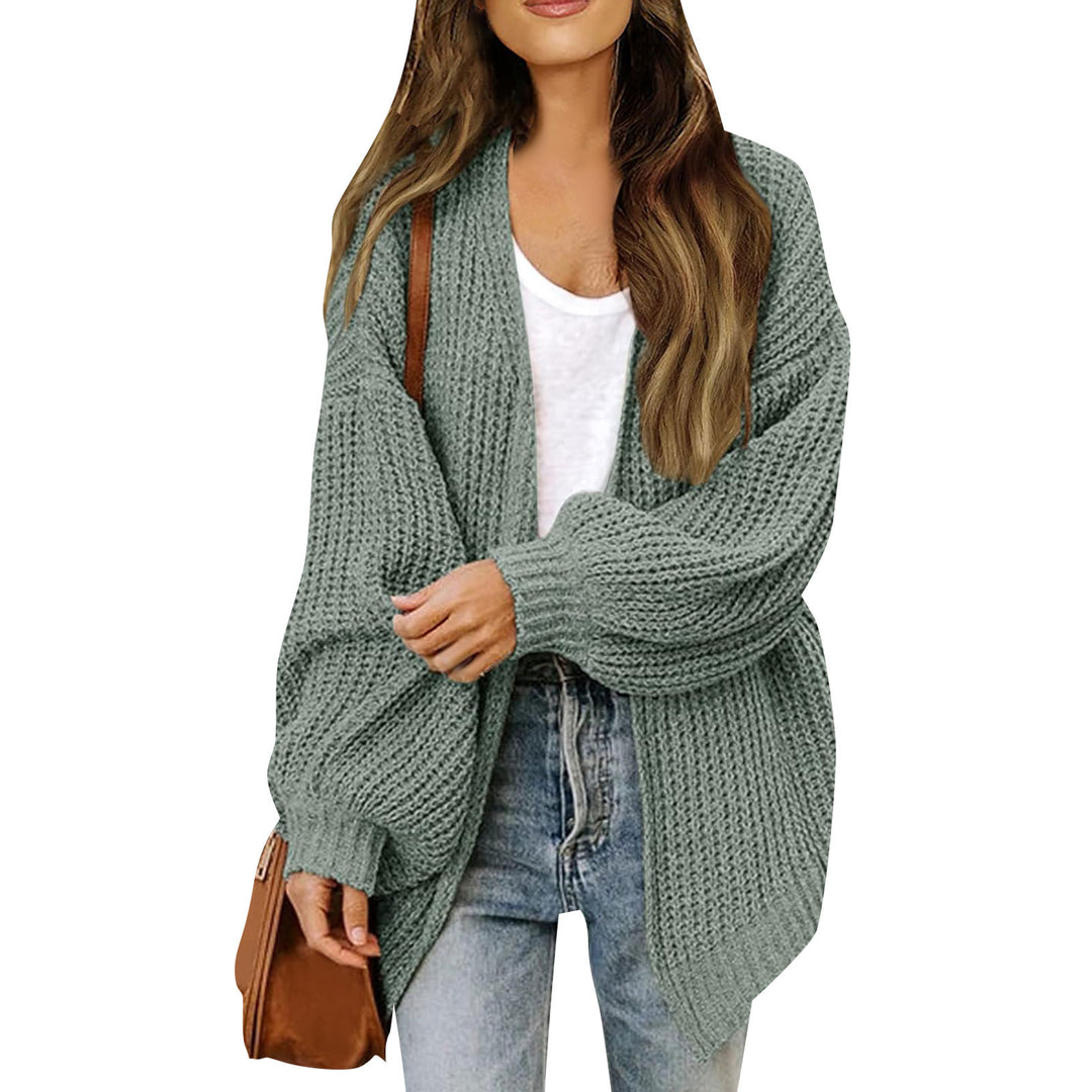Cardigan en tricot épais pour femmes avec une coupe décontractée et des épaules tombantes Chic & Stil