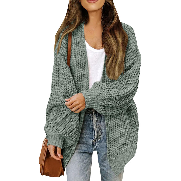 Cardigan en tricot épais pour femmes avec une coupe décontractée et des épaules tombantes Chic & Stil