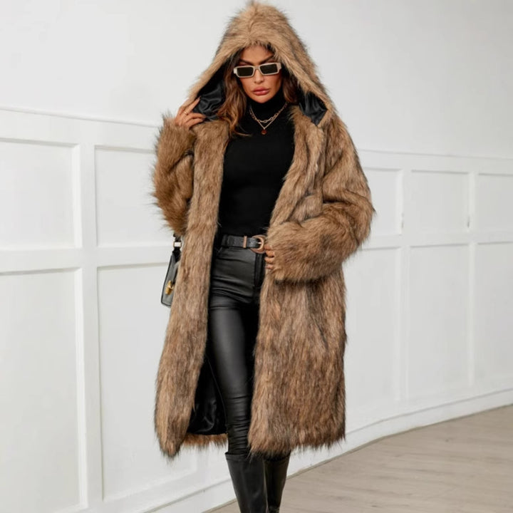 Luxury faux fur coat for women with sleek design Lune London