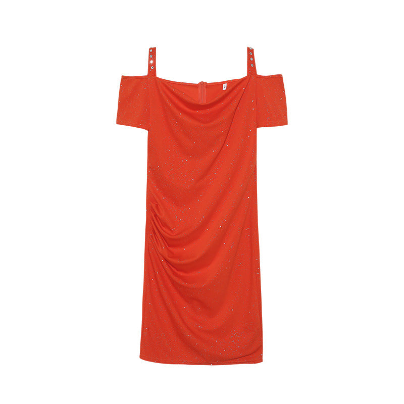 Strapless dress with ruffles Lune London
