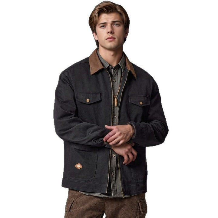 Work jacket for men with a sturdy look featuring functional pockets and reinforced collar Lune London