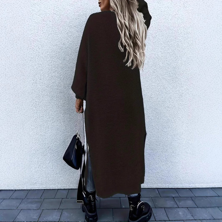 Ladies Long Knit Cardigan with Open Edges Lune London