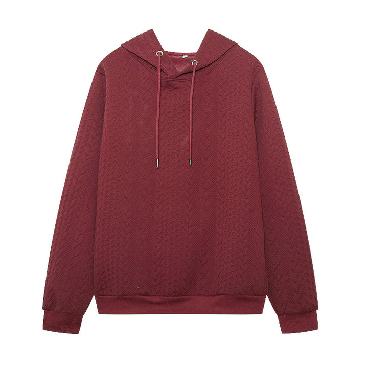 Casual knitted sweater for women with hood and textured design Lune London