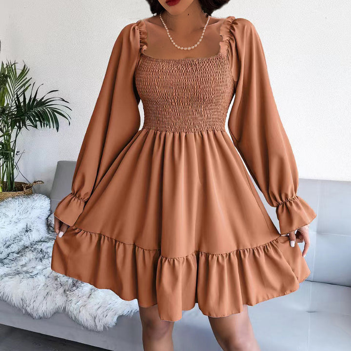 Light short dress for women with ruffles and puff sleeves Lune London