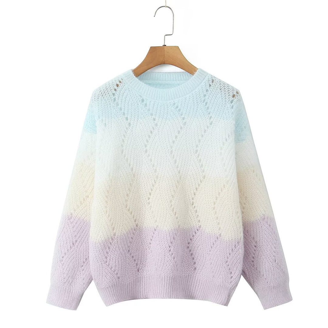 Femme Pull Tricot Confortable avec Couleurs Délicates Chic & Stil