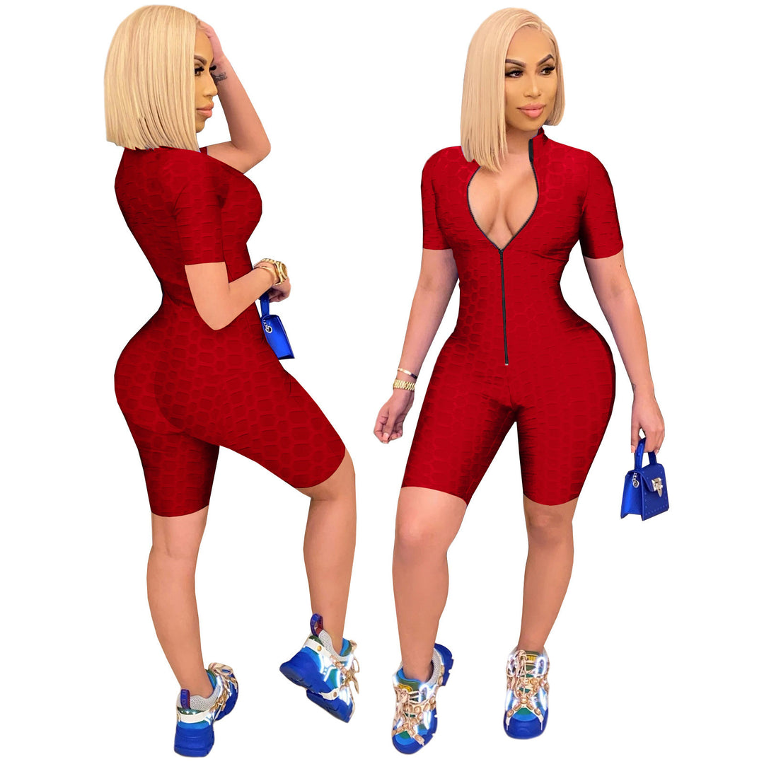 Women's sports jumpsuit with zipper and fitted cut Lune London