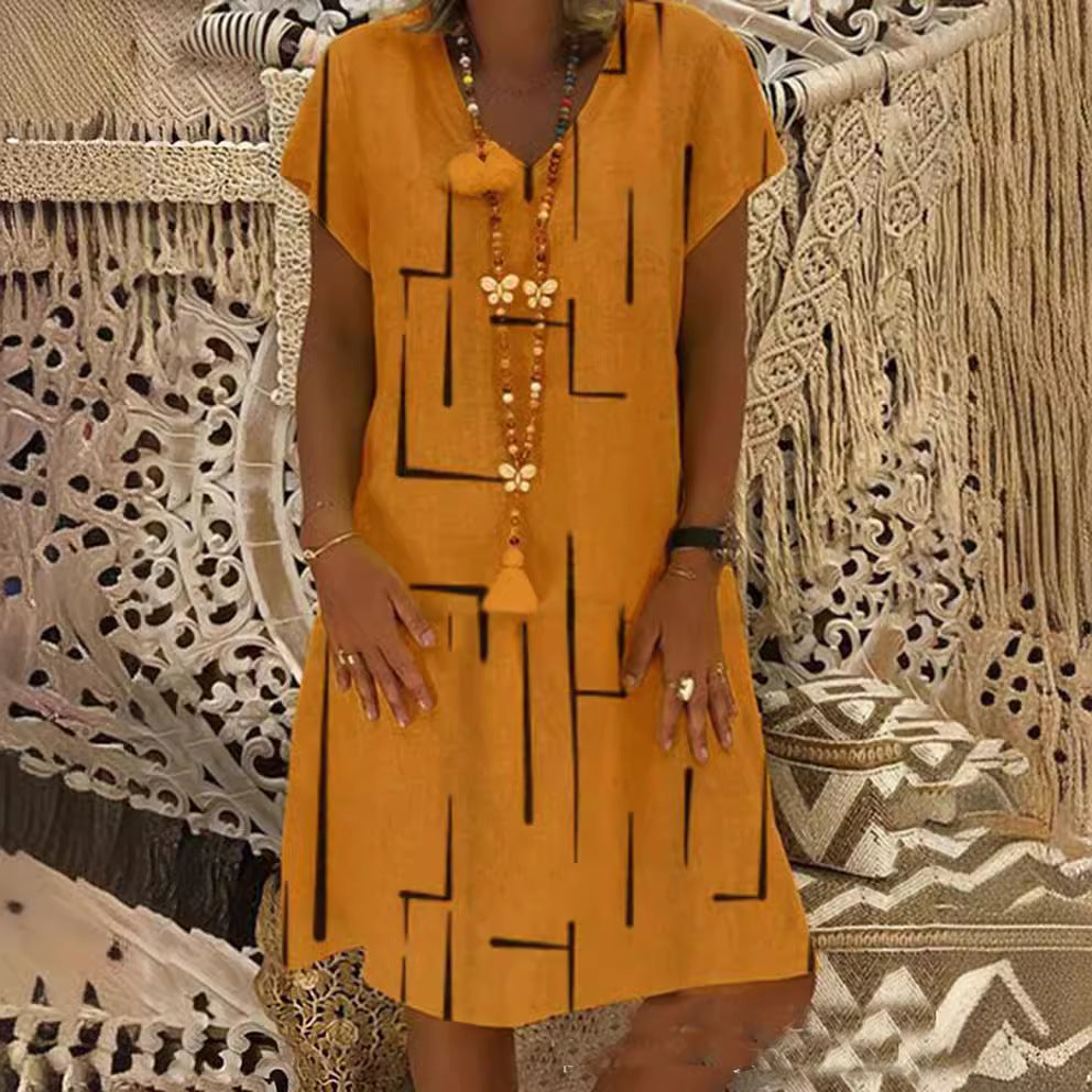 Casual summer dress for women with a modern graphic design and a flattering cut Lune London