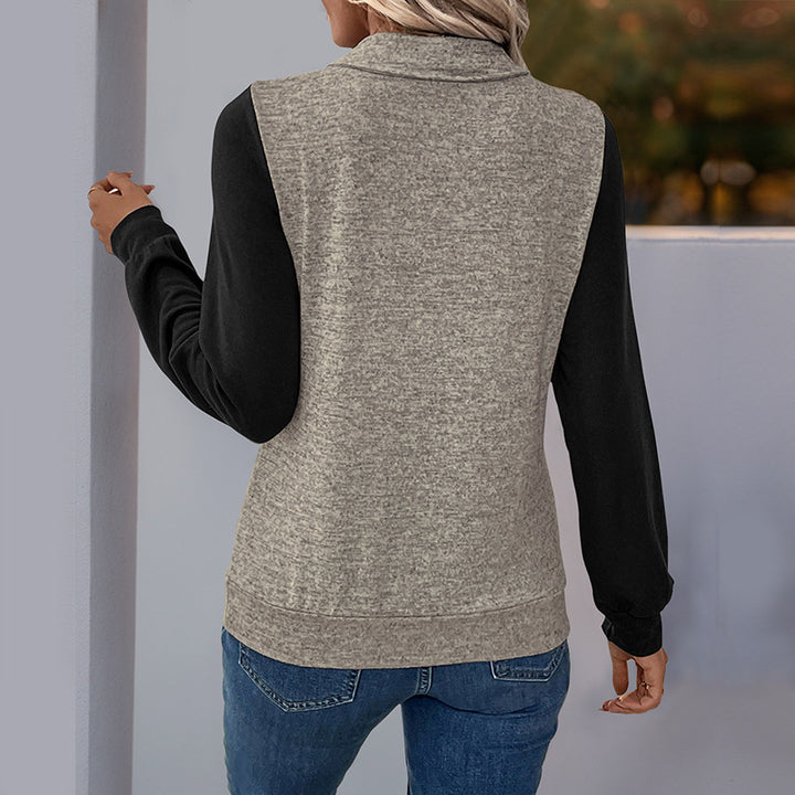 Women's long sleeve casual top with Henley collar and chest pocket Lune London