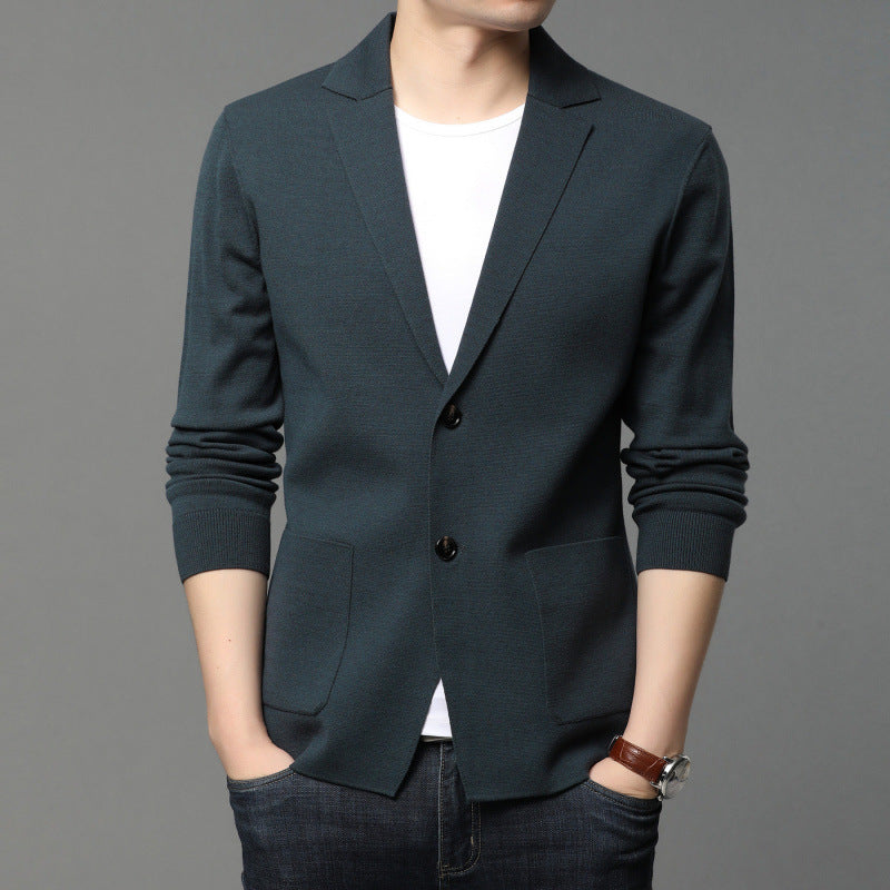 Men's knit blazer with stylish button details and practical pockets Lune London