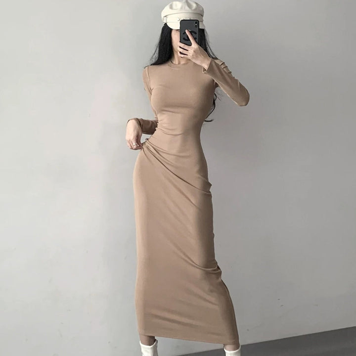 Lune London fitted long dress with long sleeves for women