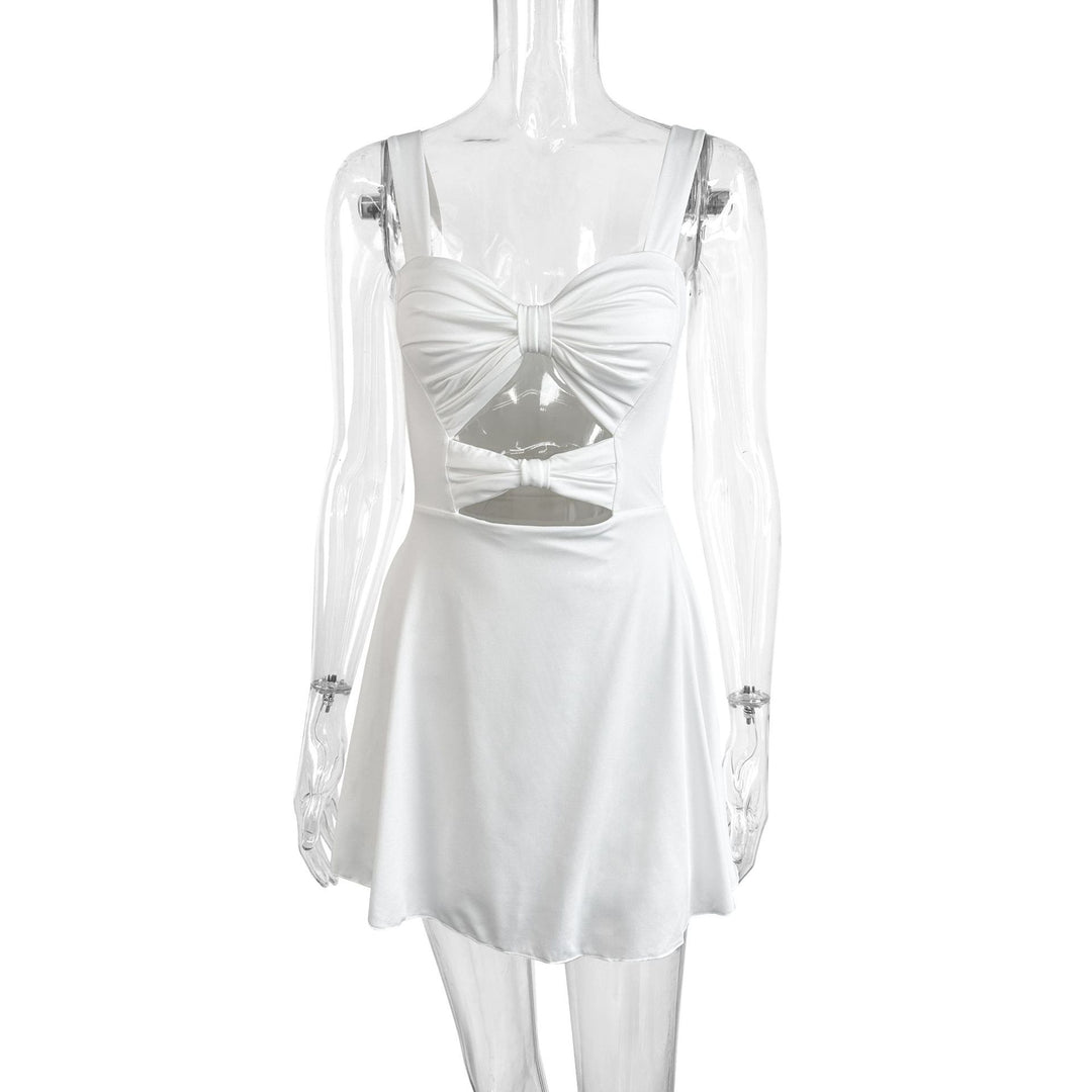 Women's Cut-Out Mini Dress with Button Detail and Figure-Hugging Fit Lune London