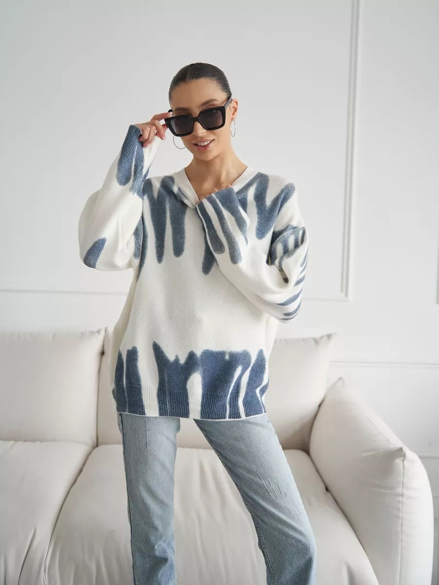 Pull femme décontracté en tricot avec motif unique Lune London