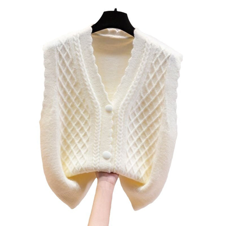 Gilet en tricot pour femmes avec motif de câble décoratif et détails de boutons Chic & Stil