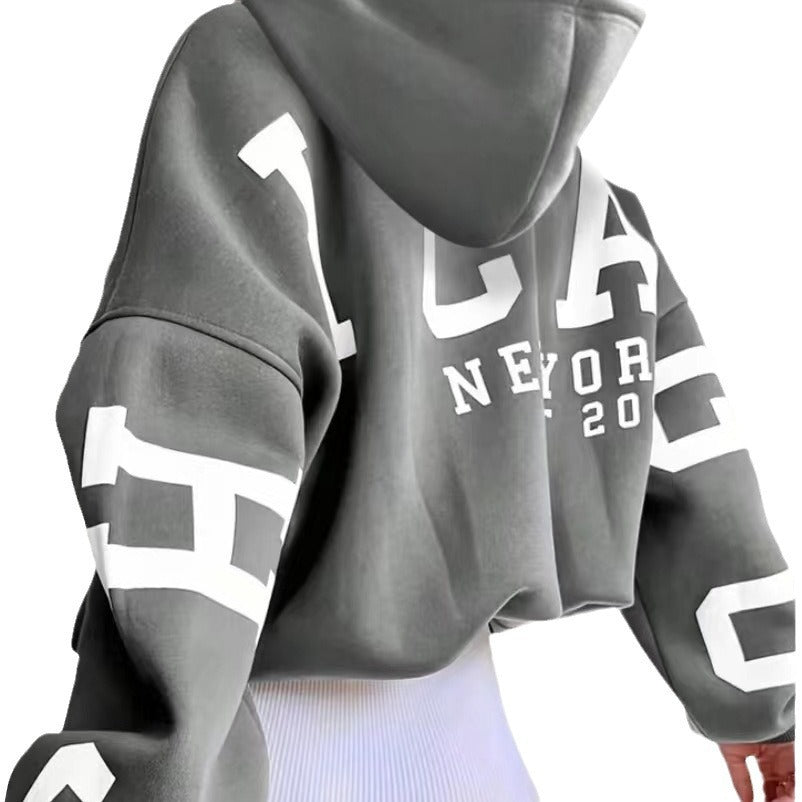 Ladies oversized hoodie with stylish inscription Lune London