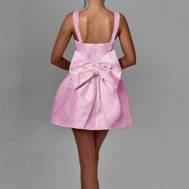A-line dress for women with floral jacquard pattern and thin straps Lune London