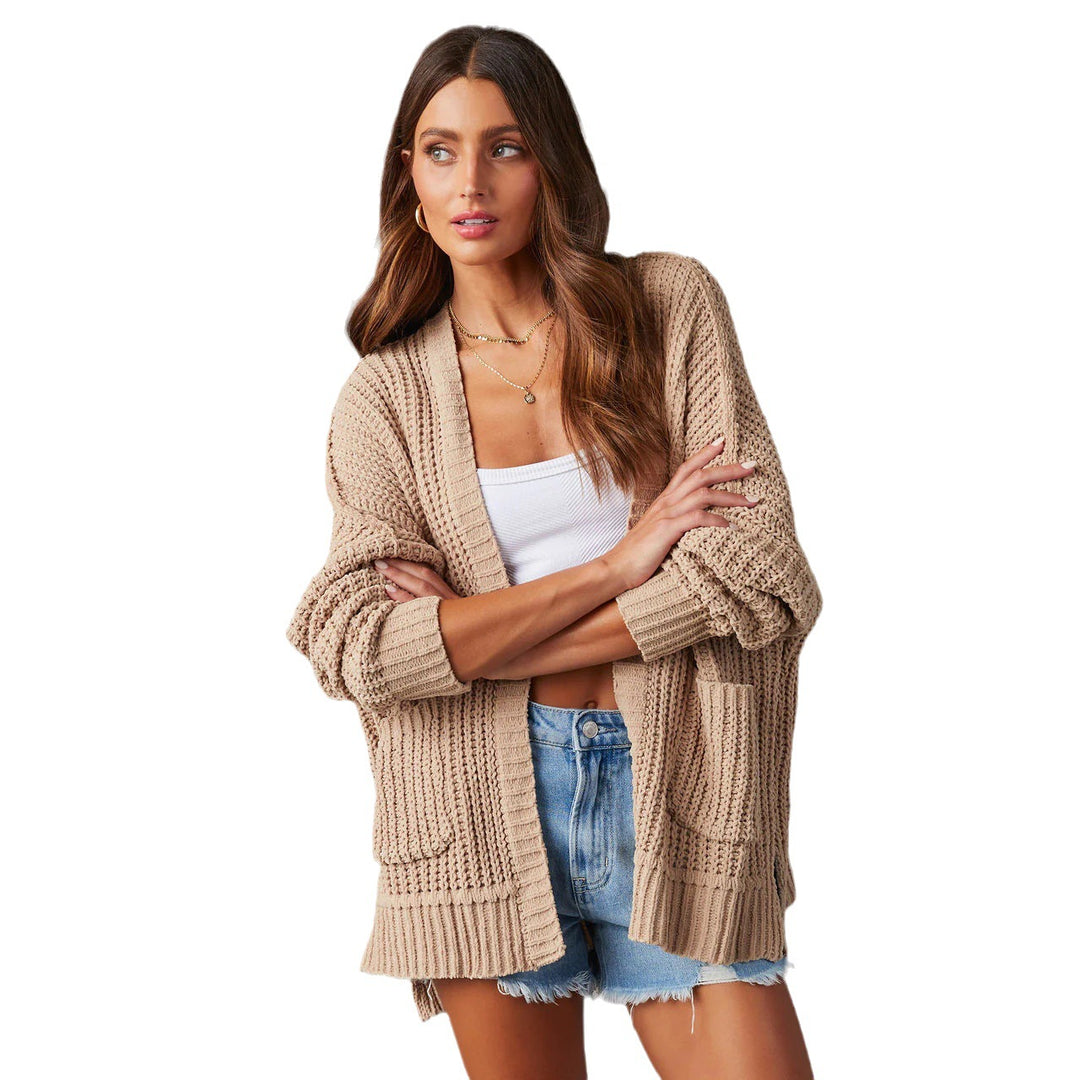 Ladies Casual Knit Vest with Pockets and Open Front Lune London